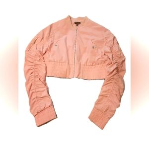 Kaylee Kollection Light Pink Crop-Top Jacket | Large